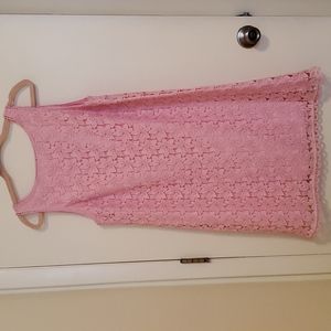 Kate Spade mainline leaf shift dress sz 12 marshmallow pink